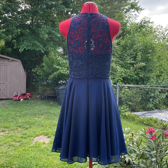 Aidan Matrix Lace & Chiffon Party Cocktail Dress Sz 4 - Picture 6 of 13